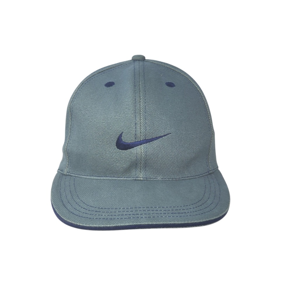Vintage Nike Sage Green Snapback Hat Cap Travis Scott Streetwear Blue Swoosh Vtg